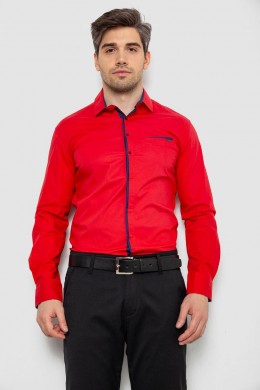 Рубашка мужская с длинным рукавом  -уценка, цвет красный, 214R7009-U