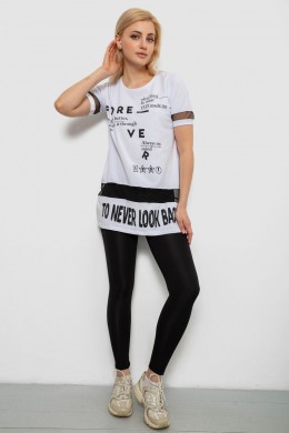 Футболка женская с принтом, цвет белый, 244R2081