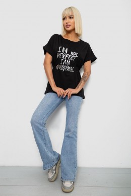 Футболка женская с принтом, цвет черный, 244R2349-5