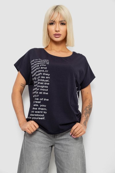 Футболка жіноча з принтом, колір синій, 244R2039