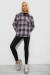 Рубашка женская в клетку, цвет серый, 244R1070-2 Рубашка женская в клетку, цвет серый, 244R1070-2