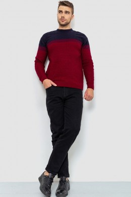 Свитер мужской, цвет сине-бордовый, 161R883