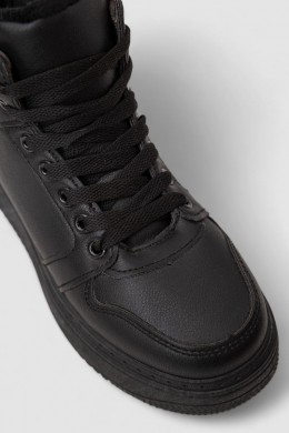 Кеды женские на меху, цвет черный, 248RK01