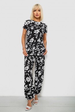 Костюм женский повседневный с принтом, цвет черный, 257R815