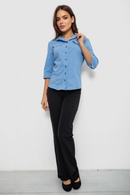 Сорочка жіноча однотонна, колір джинс, 230R068-5