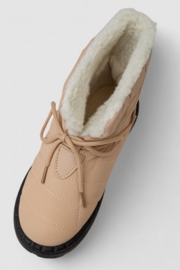 Дутики женские зимние на меху, цвет черно-бежевый, 248RFM07