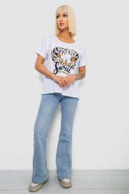 Футболка женская с принтом, цвет белый, 244R2065