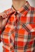 Рубашка женская в клетку, цвет оранжевый, 230R064-1 Рубашка женская в клетку, цвет оранжевый, 230R064-1