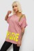 Футболка женская с принтом, цвет пудровый, 244R2158