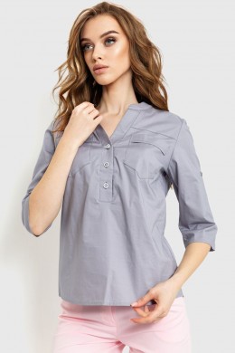 Блуза однотонная, цвет светло-серый, 230R96