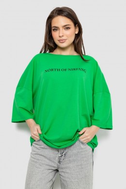 Футболка жіноча з принтом, колір зелений, 244R3013