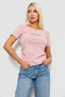 Футболка женская с принтом, цвет розовый, 221R3308