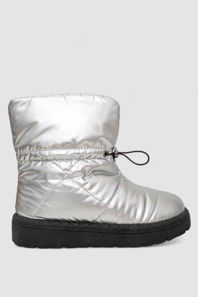 Дутики женские зимние на меху, цвет серебристо-черный, 248RFM300