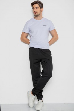 Спорт штаны мужские на флисе, цвет черный, 244R41508