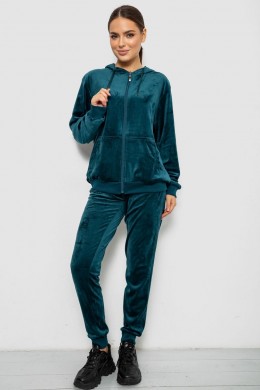 Спортивний костюм жіночий велюровий, колір зелений, 244R9135