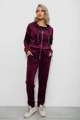 Спортивний костюм жіночий велюровий, колір сливовий, 257R4119