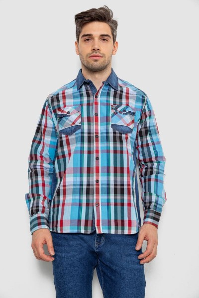 Рубашка мужская с длинным рукавом 214R755, цвет Голубой