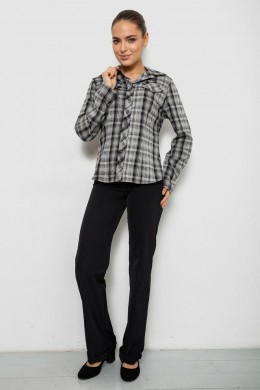 Рубашка женская в клетку, цвет серый, 230R064-1