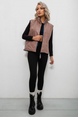 Жилет женский демисезонный экокожа, цвет коричневый, 257R98-1