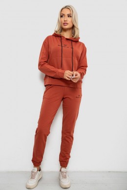 Спортивний костюм жіночий двонитка, колір теракотовий, 214R1419-002