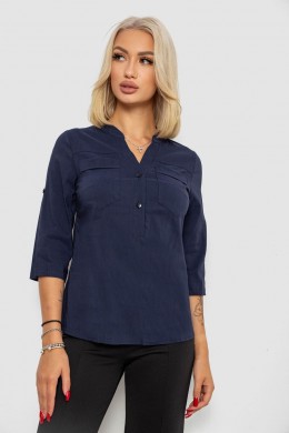 Блуза однотонная, цвет синий, 230R96-15
