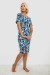 Халат жіночий на блискавці з принтом, колір блакитний, 257R1030-2 Халат жіночий на блискавці з принтом, колір блакитний, 257R1030-2