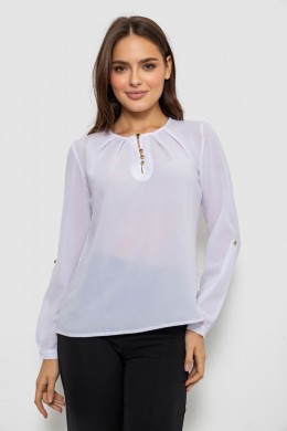 Блуза однотонная, цвет белый, 230R1122-5