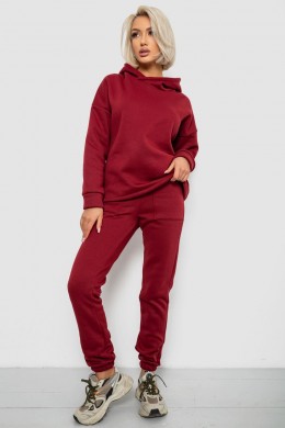 Спортивный костюм женский на флисе, цвет бордовый, 257R88