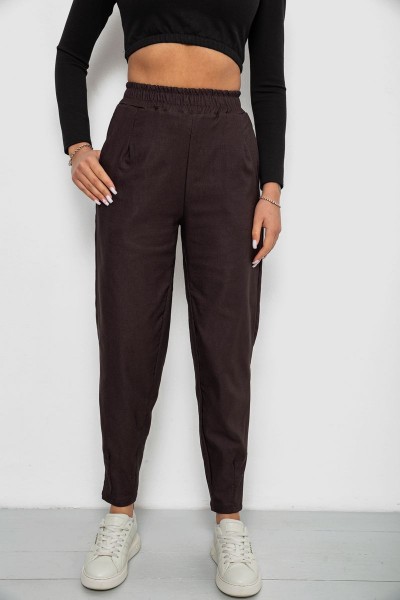 Штаны женские на тонком флисе, цвет шоколадный, 257R727