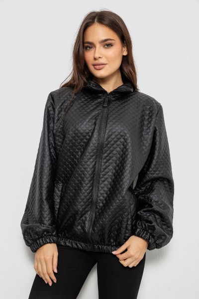 Бомбер женский с принтом, цвет черный, 257R72-3