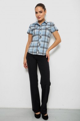 Рубашка женская в клетку, цвет голубой, 230R061-11