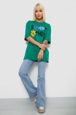 Футболка жіноча з принтом, колір зелений, 244R2803
