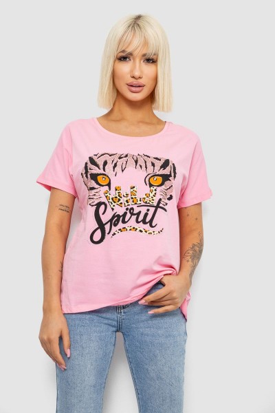 Футболка женская с принтом, цвет розовый, 244R2065