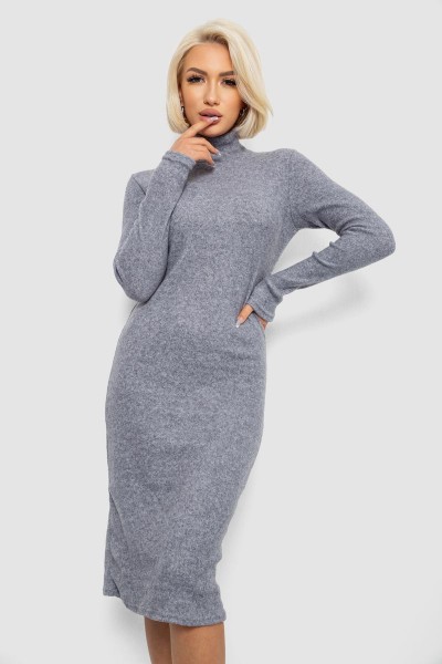 Платье повседневное утепленное, цвет серый, 257R115