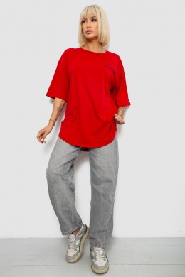 Футболка женская с принтом, цвет красный, 244R2017