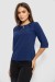 Блуза однотонная, цвет синий, 230R1121-8 Блуза однотонная, цвет синий, 230R1121-8