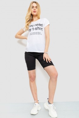 Футболка женская с принтом, цвет белый, 221R3006-1