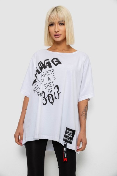 Футболка жіноча з принтом, колір білий, 244R5002
