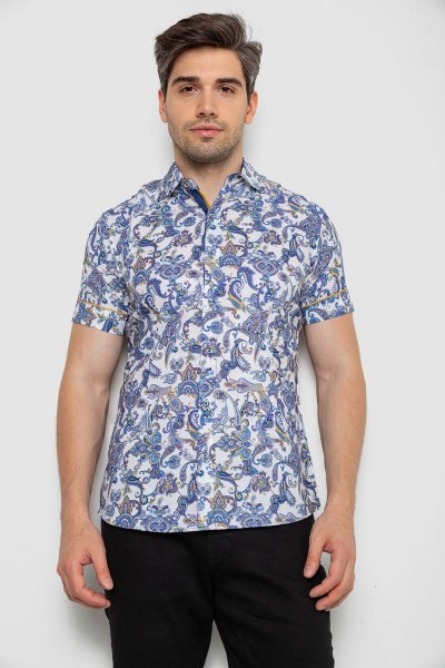 Рубашка мужская с коротким рукавом  -уценка, цвет сиреневый, 214R582-U