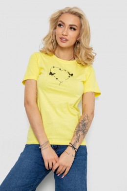 Футболка женская с принтом, цвет желтый, 238R559