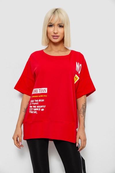Футболка женская с принтом, цвет красный, 244R2131