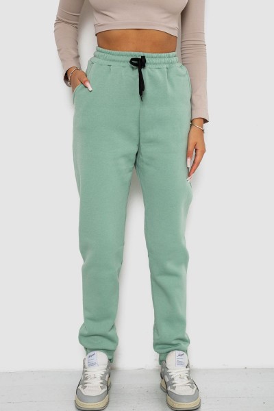 Спортивные штаны женские на флисе, цвет мятный, 238R57020