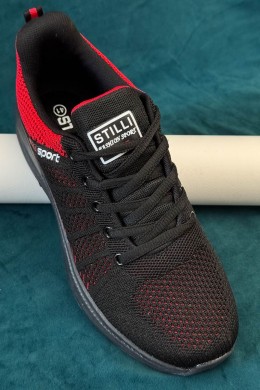 Кроссовки мужские демисезонные, цвет черно-красный, 248RH195