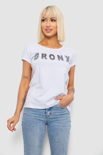 Футболка женская с принтом, цвет белый, 244R2038