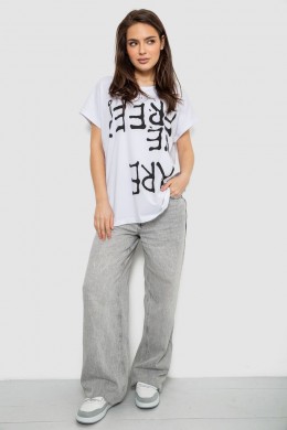 Футболка женская с принтом, цвет белый, 244R3003
