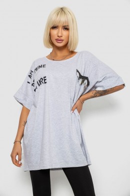 Футболка женская с принтом, цвет серый, 244R2511