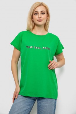 Футболка жіноча з принтом, колір зелений, 244R3016
