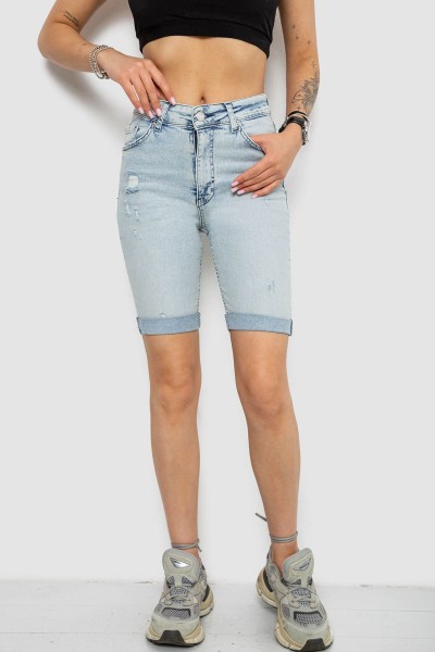 Шорты джинсовые женские  -уценка, цвет голубой, 182R1699-U-1