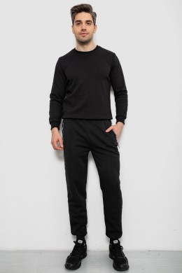 Спортивные штаны мужские на флисе, цвет черный, 244R6120