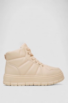 Кроссовки женские зимние на меху, цвет бежевый, 248RMB02